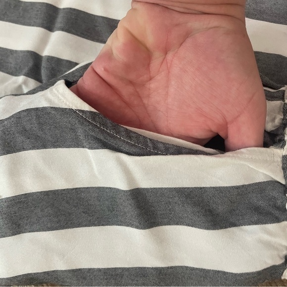 American Eagle Striped Paperbag Wide Leg High Waist Trousers Pants Size Large - Picture 12 of 12